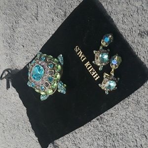 Heidi Daus pin and earring set